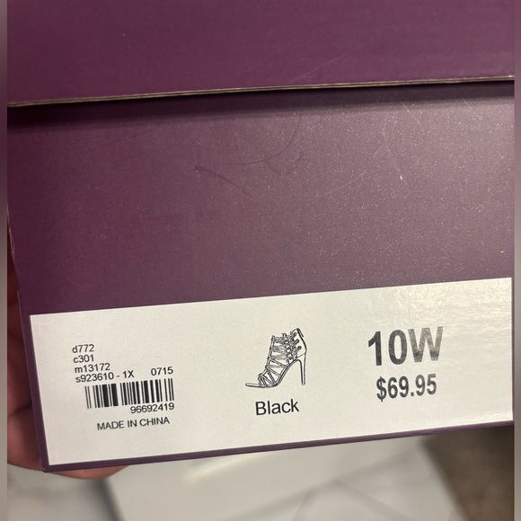 Women’s Lane Bryant Elegant Black Strap Cage Heels, 10 wide - Picture 7 of 7